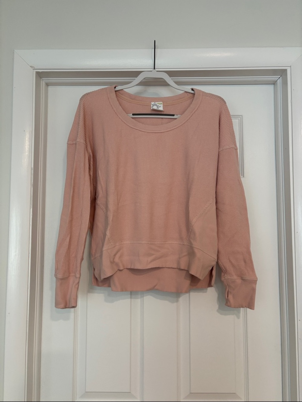 aerie Soft Pink Waffle Knit Crewneck